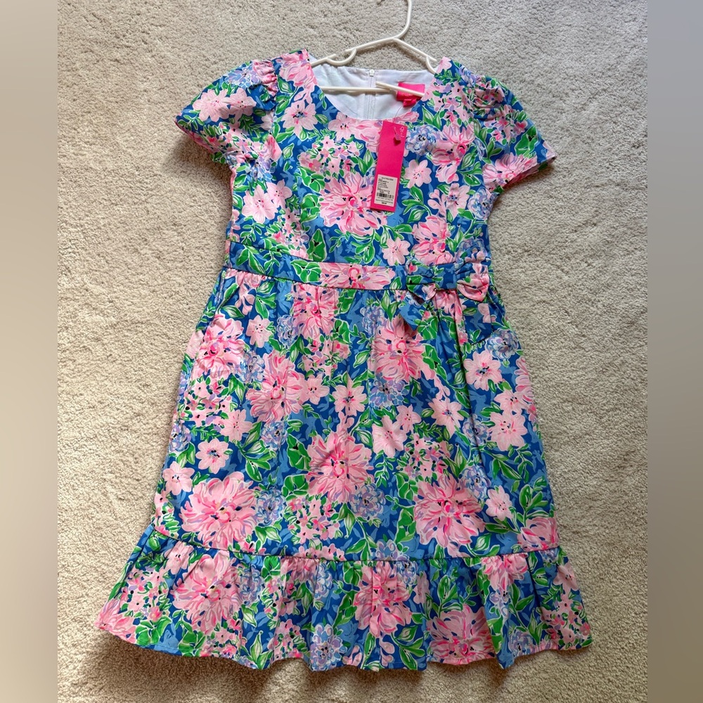 Lilly Pulitzer Kids Floral Dress in Pink and Blue
